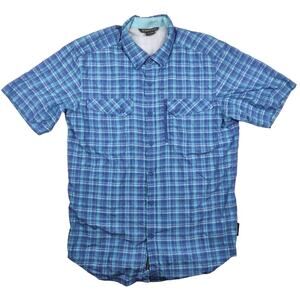ExOfficio Mens L Plaid Nylon Travel Tech Zip Pocket Outdoor Hiking Shirt
